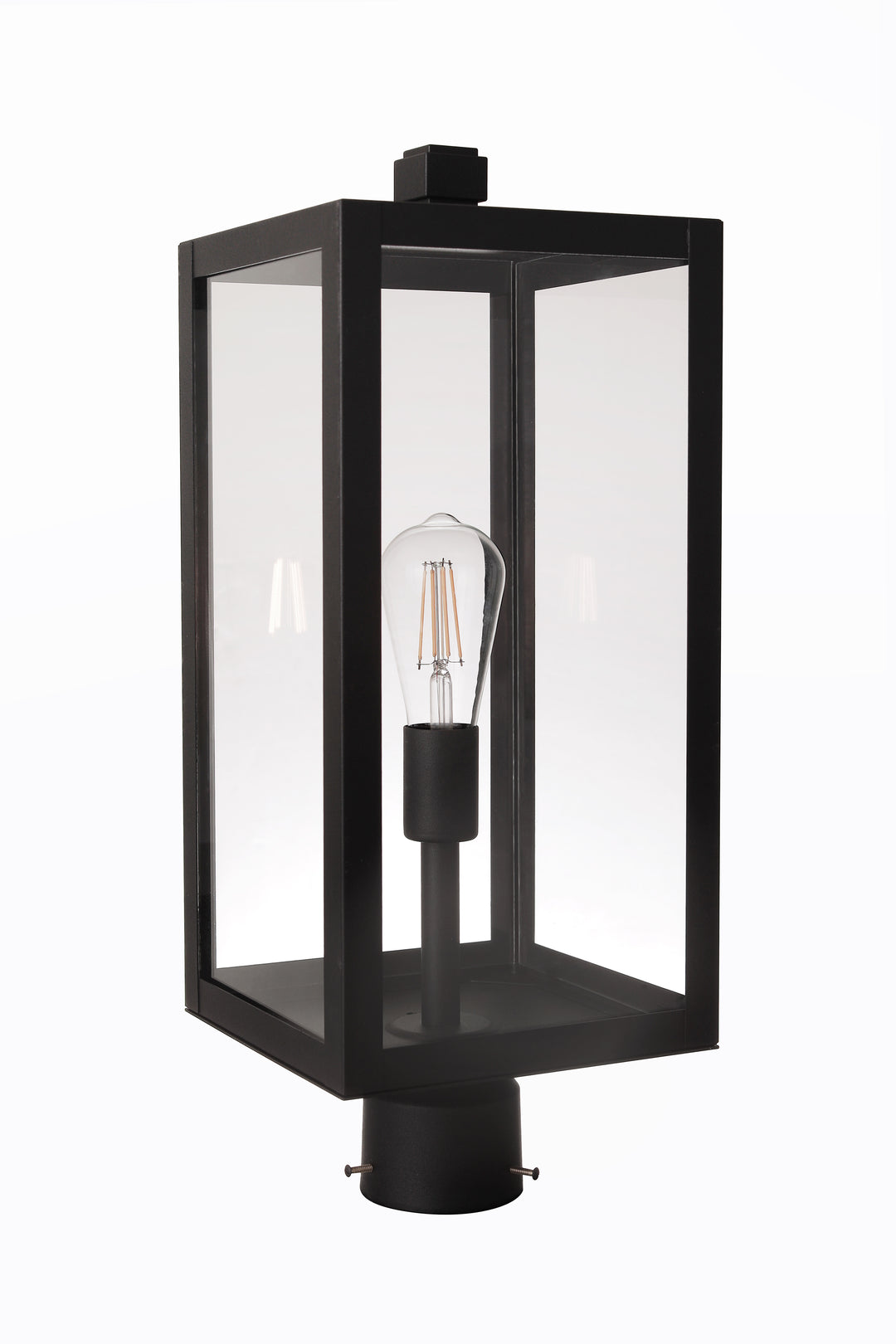 Harris One Light Outdoor Post Mount in Textured Black - available from The Lighting Shoppe, trusted by Canadian homeowners