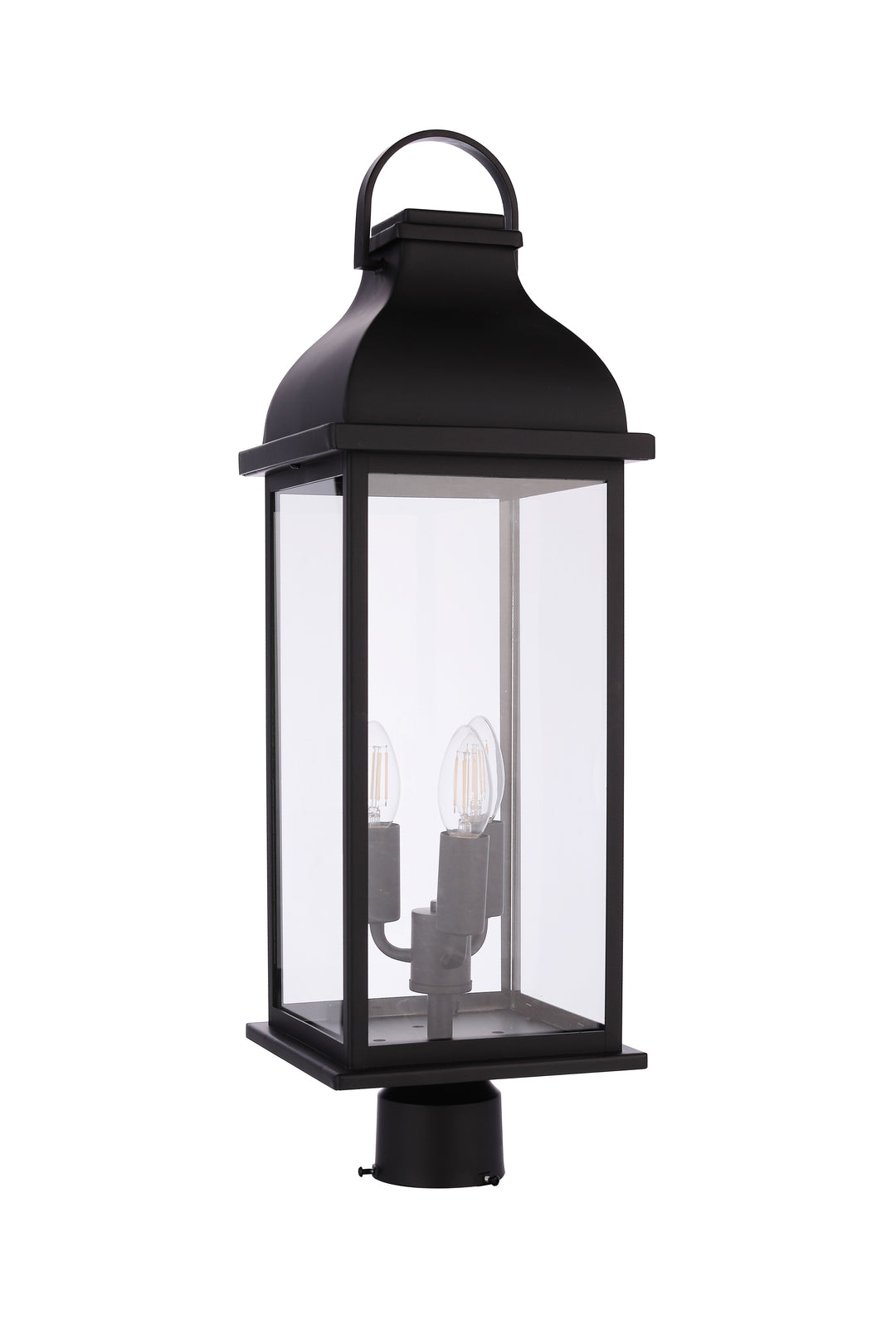 Bent Tree Three Light Outdoor Post Mount in Midnight - available from The Lighting Shoppe, trusted by Canadian homeowners