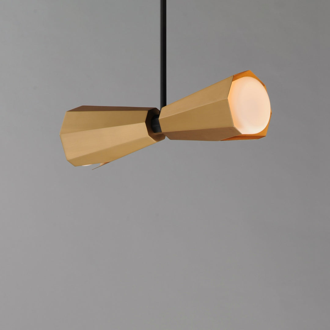 Maxim - 10812SWBKAB - Two Light Pendant - Rizzo - Black / Antique Brass