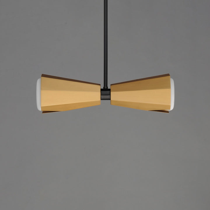 Maxim - 10812SWBKAB - Two Light Pendant - Rizzo - Black / Antique Brass