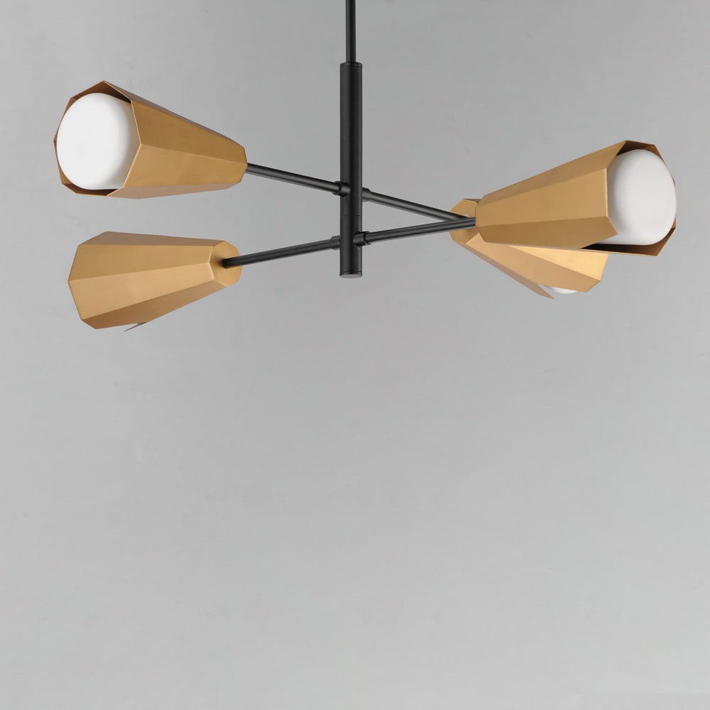 Maxim - 10815SWBKAB - Four Light Chandelier - Rizzo - Black / Antique Brass