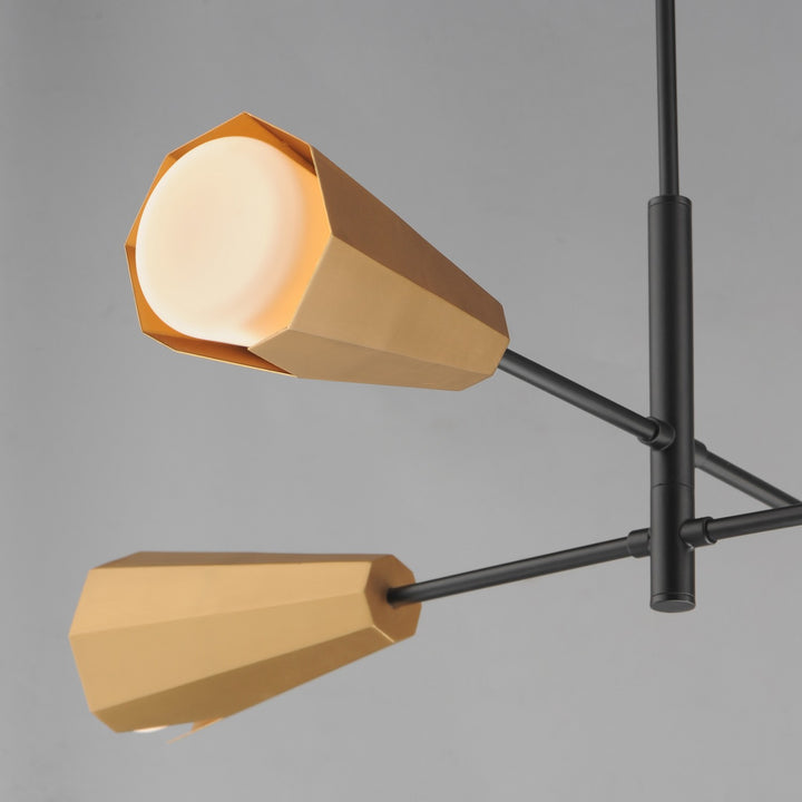 Maxim - 10815SWBKAB - Four Light Chandelier - Rizzo - Black / Antique Brass