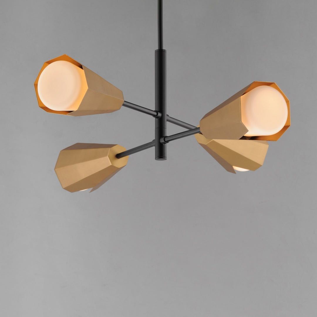 Maxim - 10815SWBKAB - Four Light Chandelier - Rizzo - Black / Antique Brass