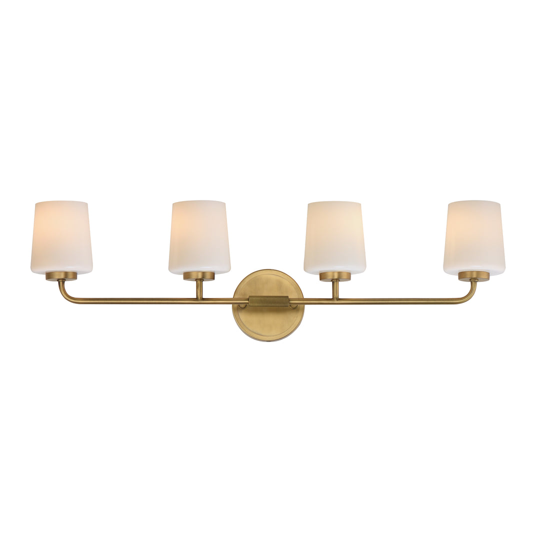 Maxim - 12694WTNAB - Four Light Bath Vanity - Durham - Natural Aged Brass
