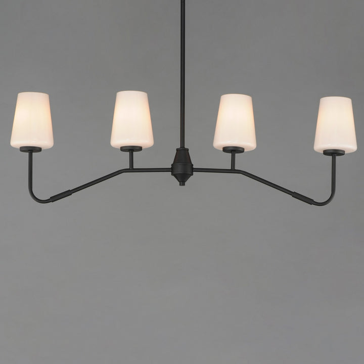 Maxim - 12697WTBK - Four Light Linear Chandelier - Durham - Black