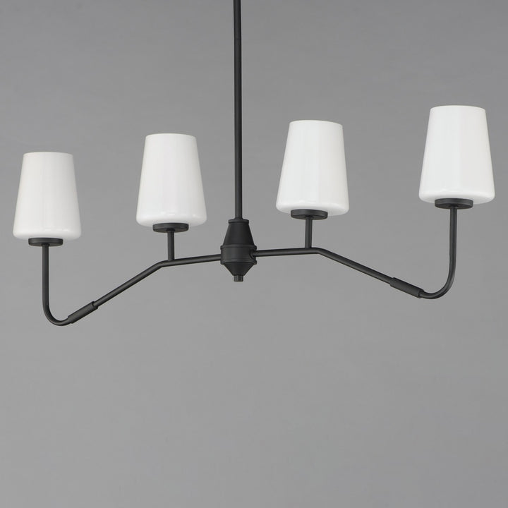 Maxim - 12697WTBK - Four Light Linear Chandelier - Durham - Black