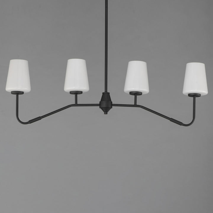 Maxim - 12697WTBK - Four Light Linear Chandelier - Durham - Black