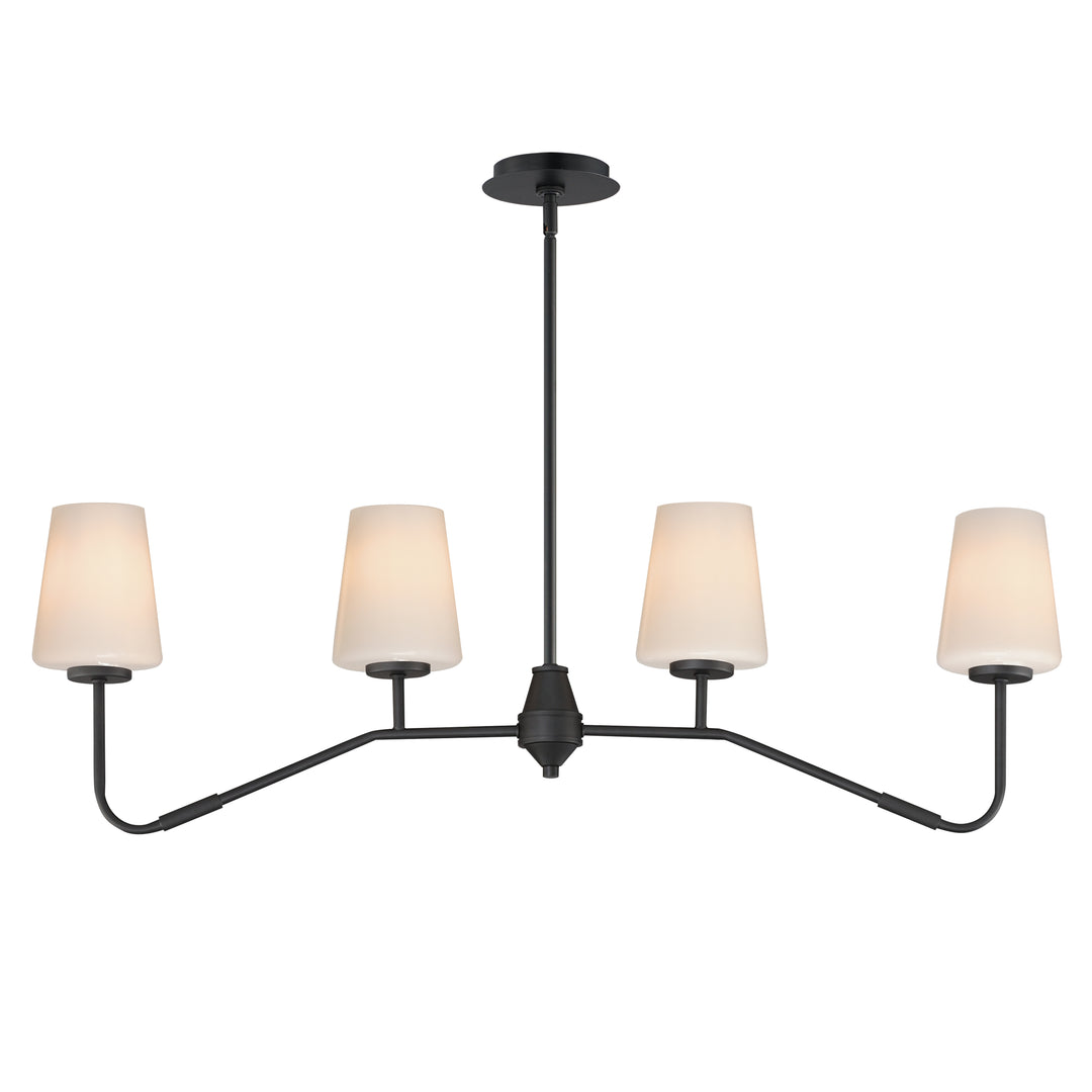 Maxim - 12697WTBK - Four Light Linear Chandelier - Durham - Black