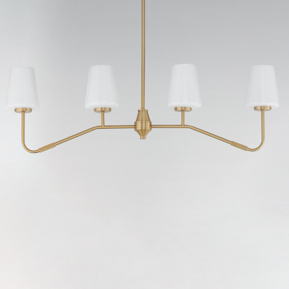 Maxim - 12697WTNAB - Four Light Linear Chandelier - Durham - Natural Aged Brass