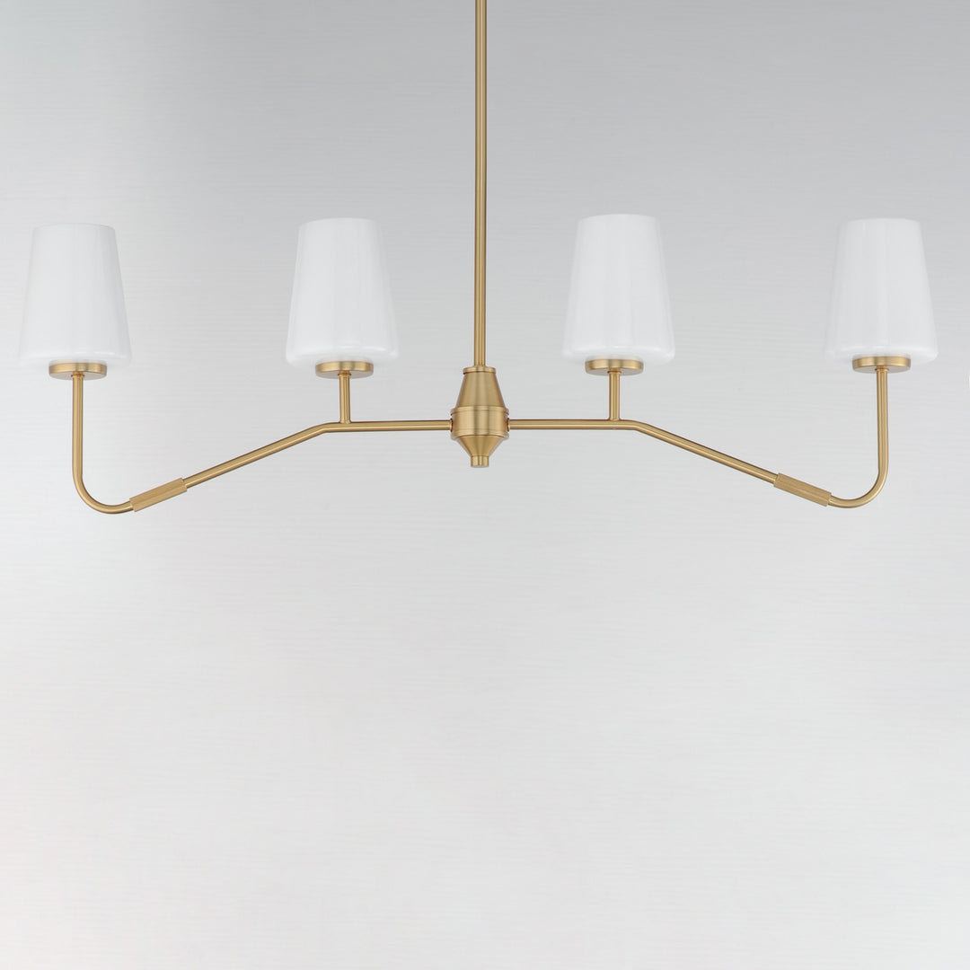 Maxim - 12697WTNAB - Four Light Linear Chandelier - Durham - Natural Aged Brass
