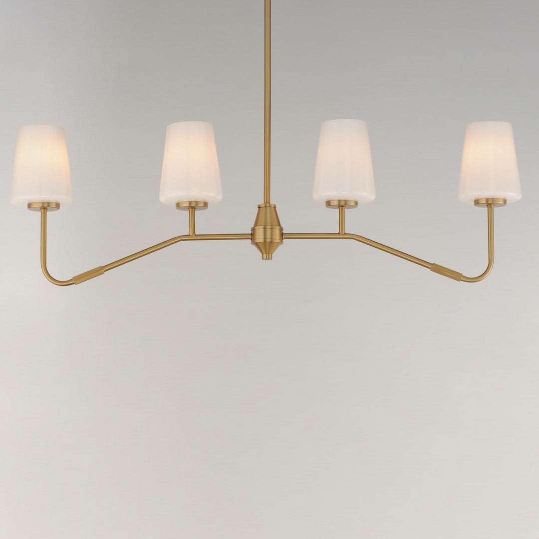 Maxim - 12697WTNAB - Four Light Linear Chandelier - Durham - Natural Aged Brass