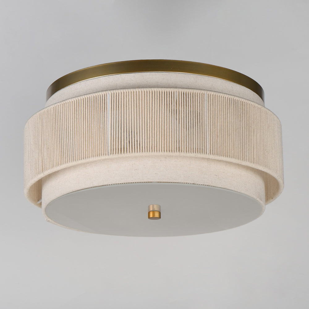 Maxim - 12810OFNAB - Two Light Flush Mount - Seacliff - Natural Aged Brass