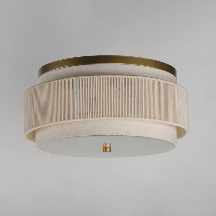 Maxim - 12810OFNAB - Two Light Flush Mount - Seacliff - Natural Aged Brass