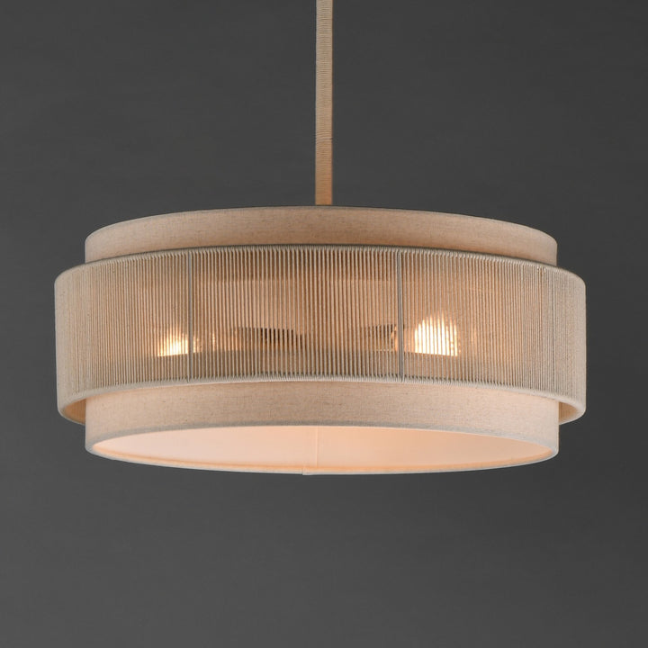 Maxim - 12813OFNAB - Three Light Pendant - Seacliff - Natural Aged Brass