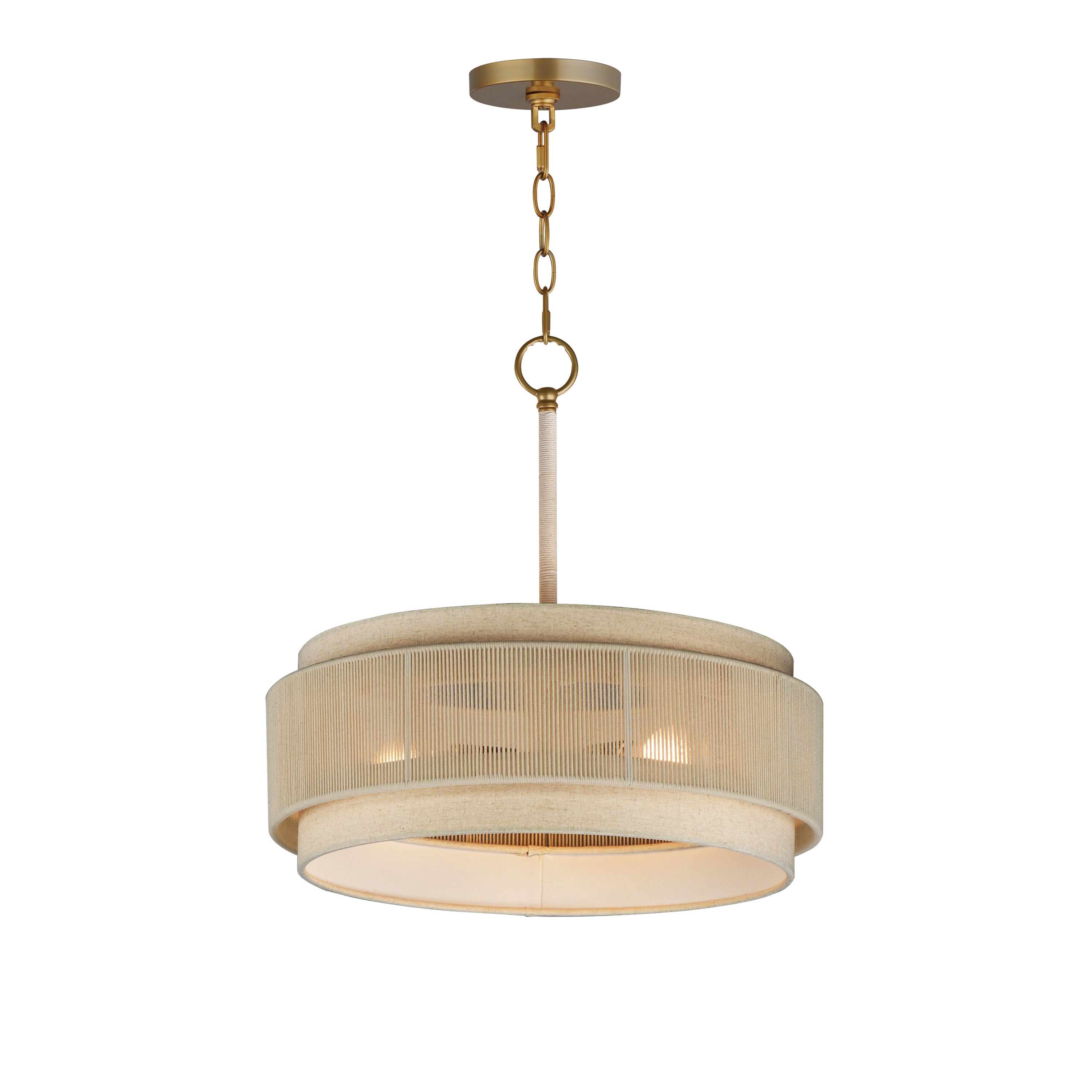 Maxim - 12813OFNAB - Three Light Pendant - Seacliff - Natural Aged