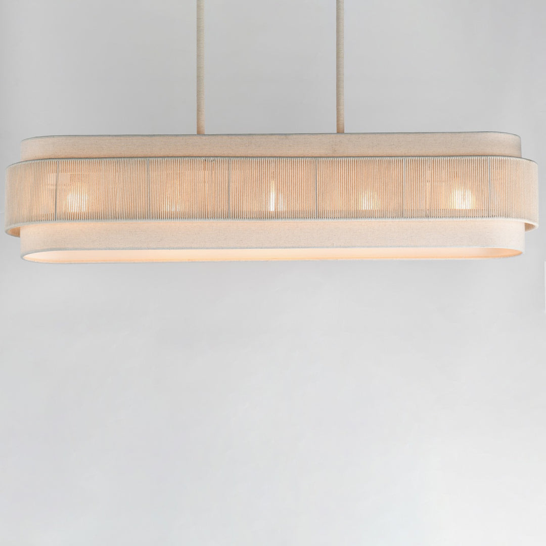 Maxim - 12815OFNAB - Five Light Linear Chandelier - Seacliff - Natural Aged Brass
