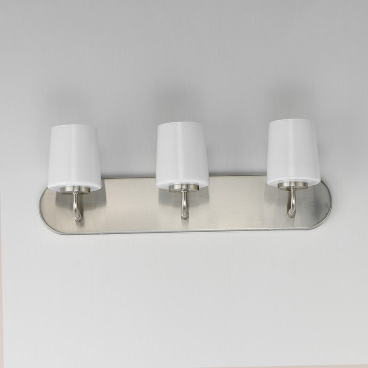 Maxim - 12893WTSN - Three Light Strip Bath Vanity - Durham - Satin Nickel