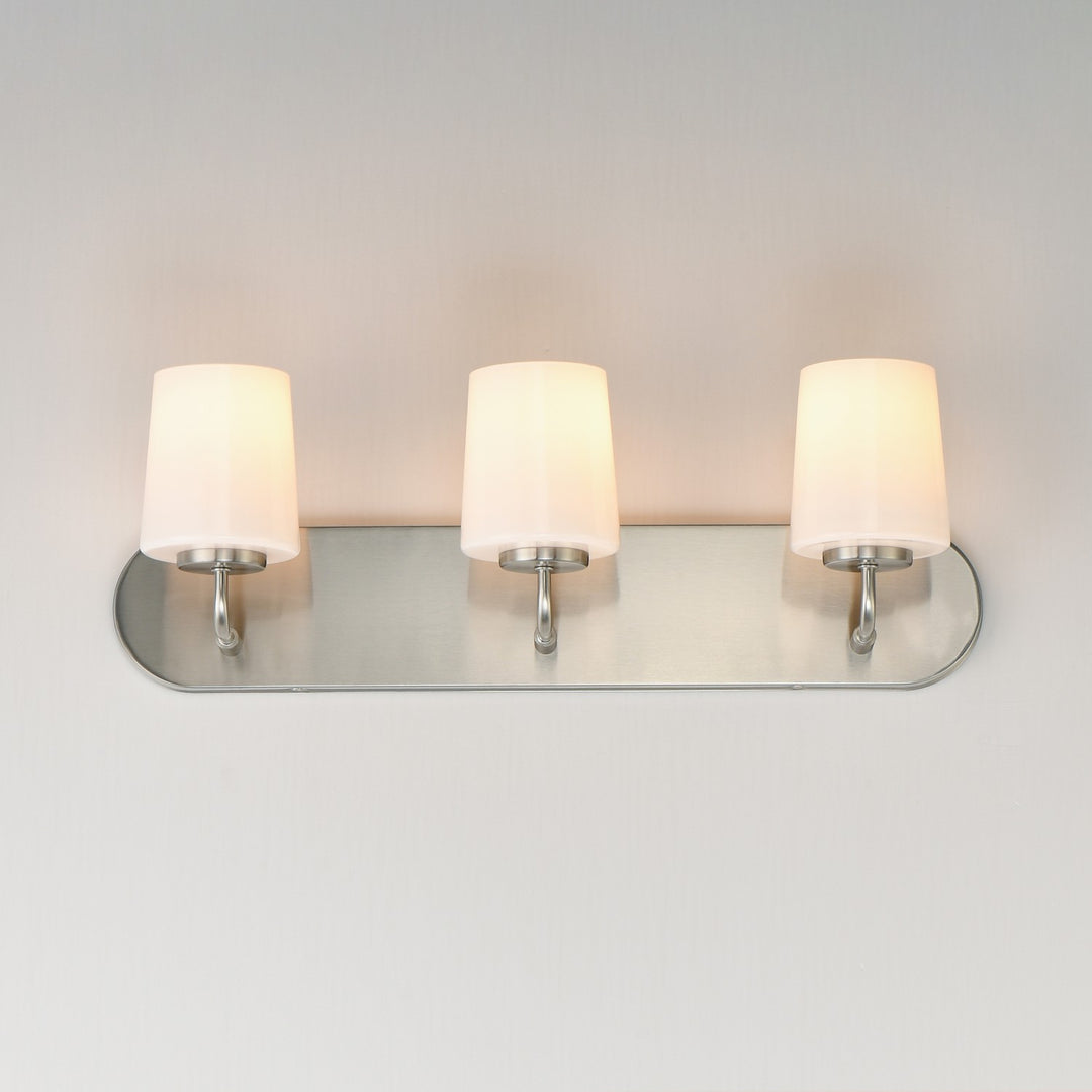 Maxim - 12893WTSN - Three Light Strip Bath Vanity - Durham - Satin Nickel