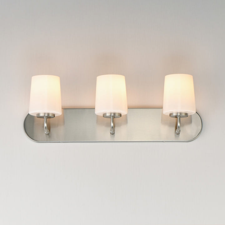 Maxim - 12893WTSN - Three Light Strip Bath Vanity - Durham - Satin Nickel
