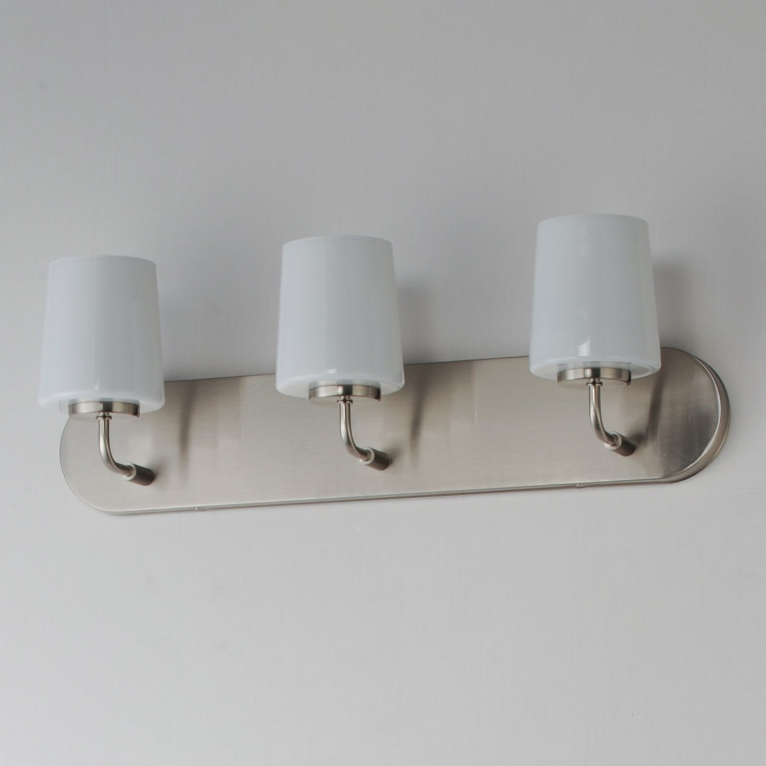 Maxim - 12893WTSN - Three Light Strip Bath Vanity - Durham - Satin Nickel