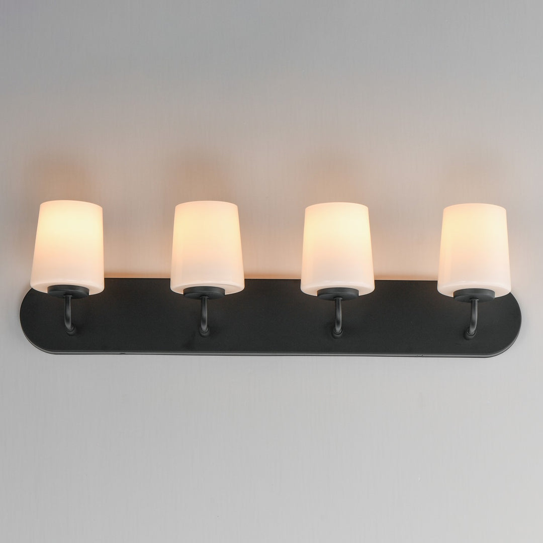 Maxim - 12894WTBK - Four Light Strip Bath Vanity - Durham - Black