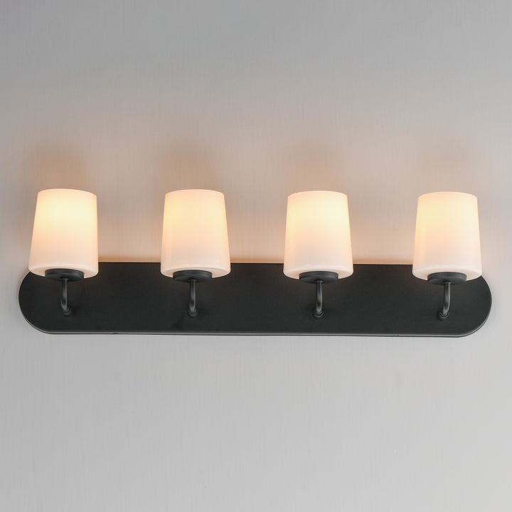 Maxim - 12894WTBK - Four Light Strip Bath Vanity - Durham - Black