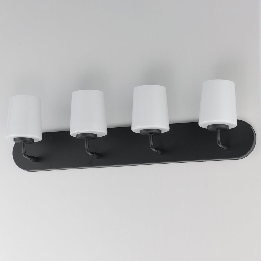 Maxim - 12894WTBK - Four Light Strip Bath Vanity - Durham - Black