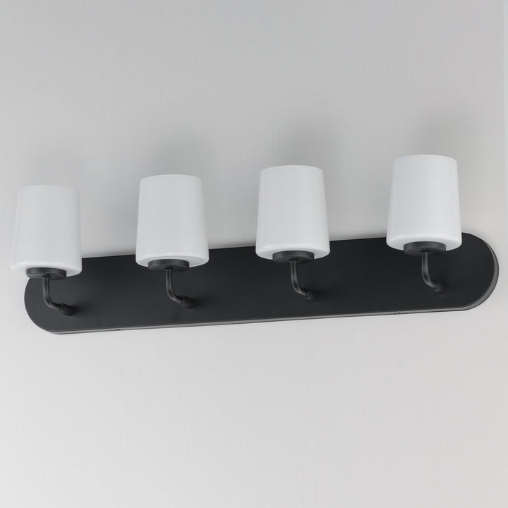 Maxim - 12894WTBK - Four Light Strip Bath Vanity - Durham - Black