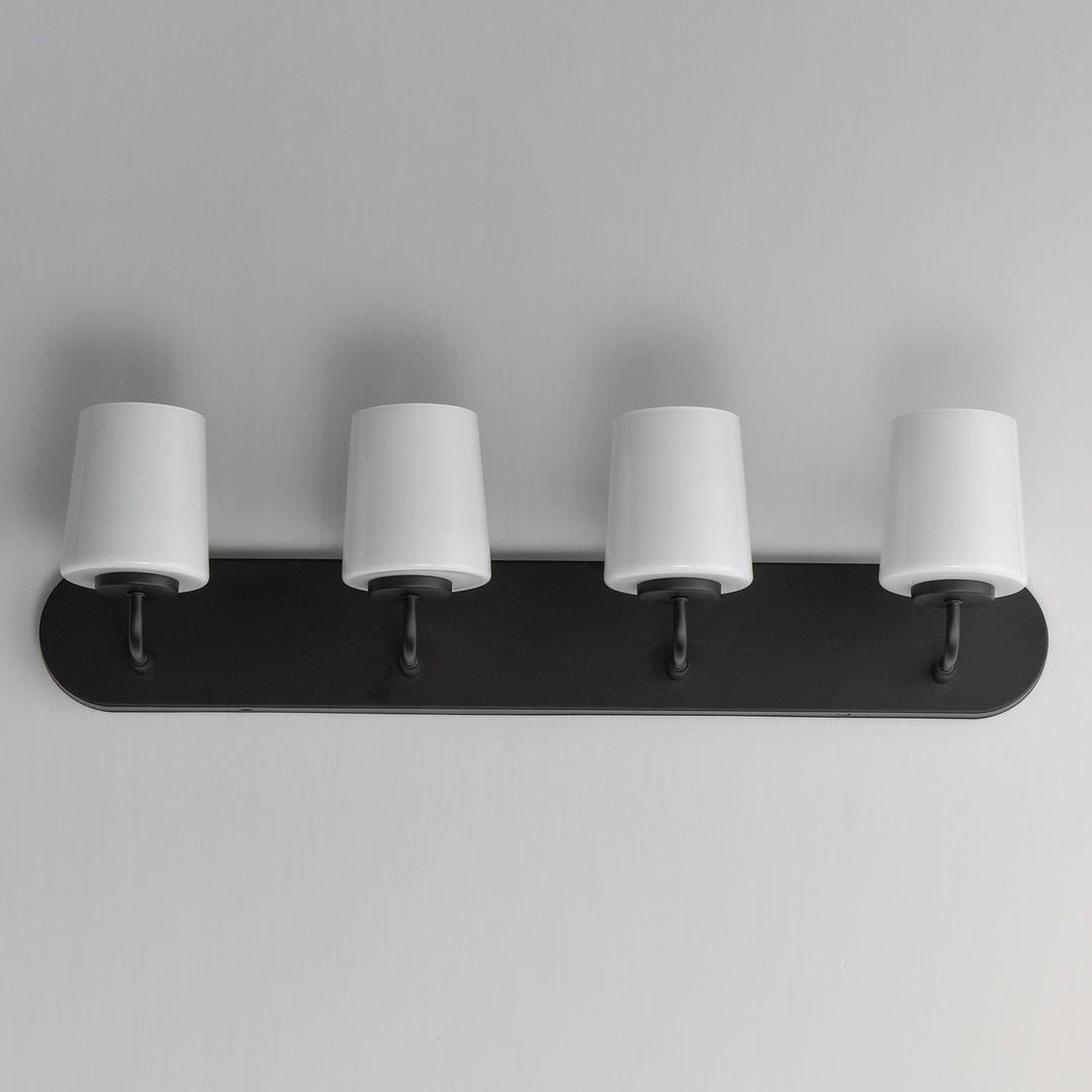 Maxim - 12894WTBK - Four Light Strip Bath Vanity - Durham - Black