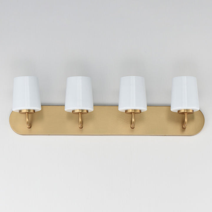 Maxim - 12894WTNAB - Four Light Strip Bath Vanity - Durham - Natural Aged Brass