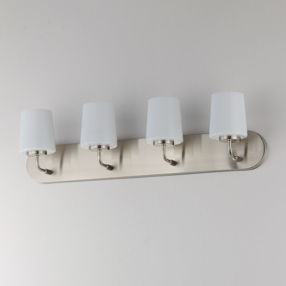 Maxim - 12894WTSN - Four Light Strip Bath Vanity - Durham - Satin Nickel