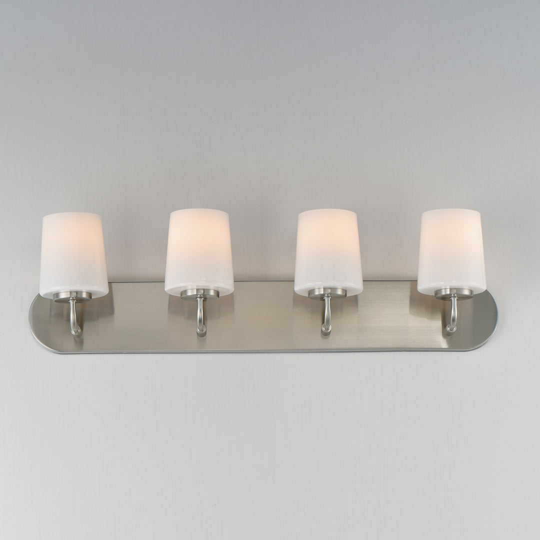 Maxim - 12894WTSN - Four Light Strip Bath Vanity - Durham - Satin Nickel
