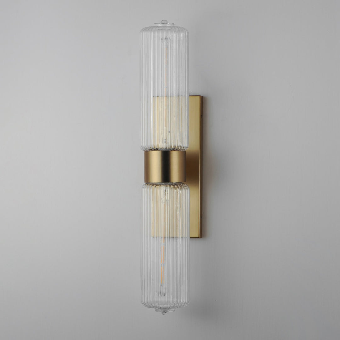 Maxim - 15192CRSBR - Two Light Wall Sconce - Kasbah - Satin Brass
