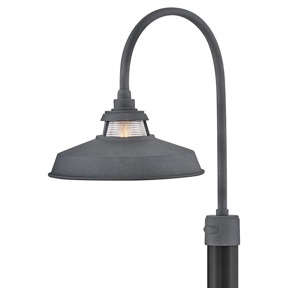 Troyer LED Post Mount in Aged Zinc - available from The Lighting Shoppe, trusted by Canadian homeowners