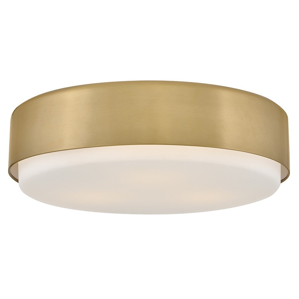 Cedric LED Flush Mount in Lacquered Brass - available from The Lighting Shoppe, trusted by Canadian homeowners