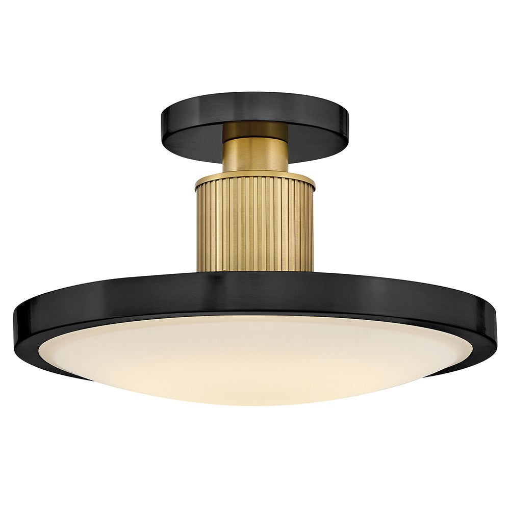 Kieran LED Semi-Flush Mount in Black - available from The Lighting Shoppe, trusted by Canadian homeowners
