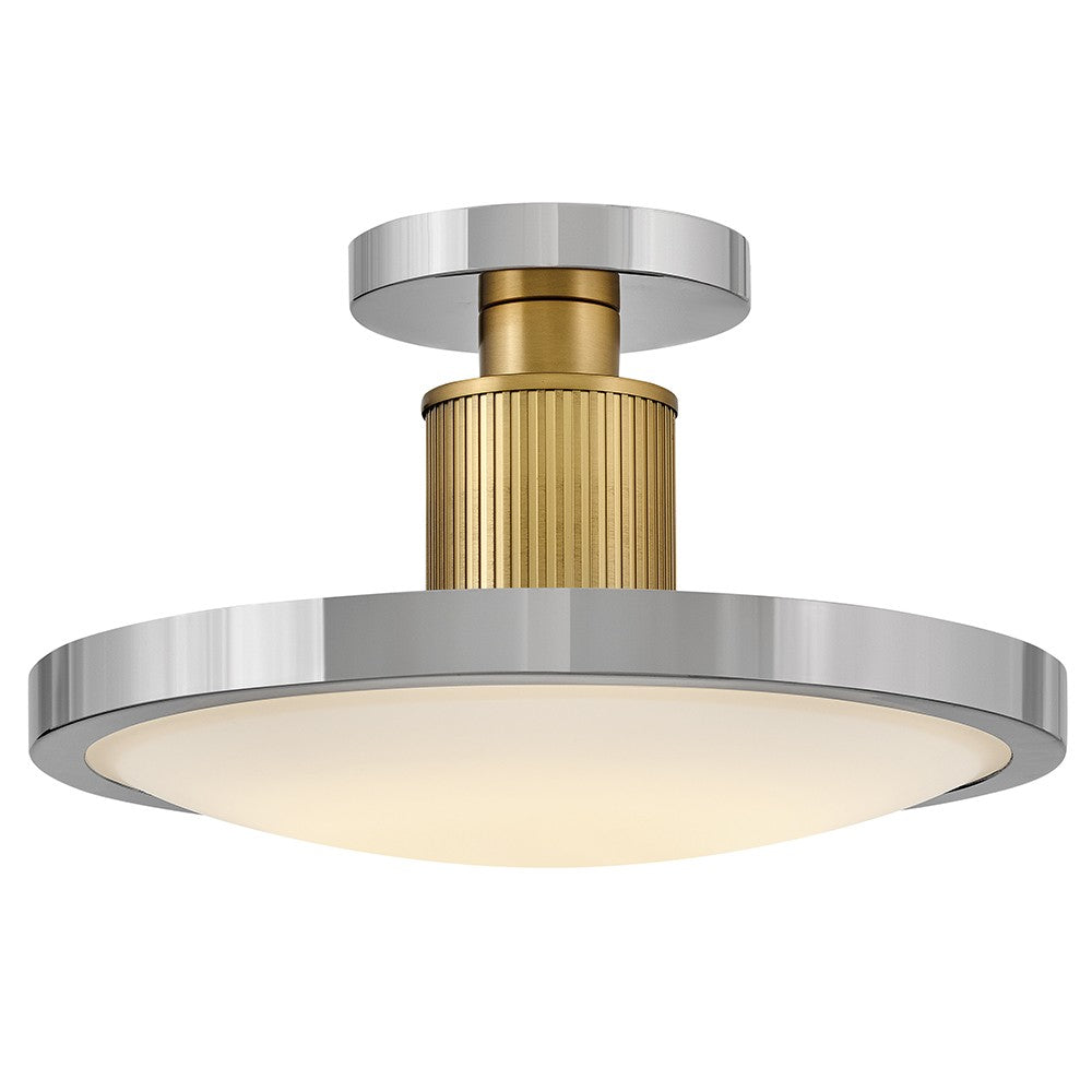 Kieran LED Semi-Flush Mount in Polished Nickel - available from The Lighting Shoppe, trusted by Canadian homeowners