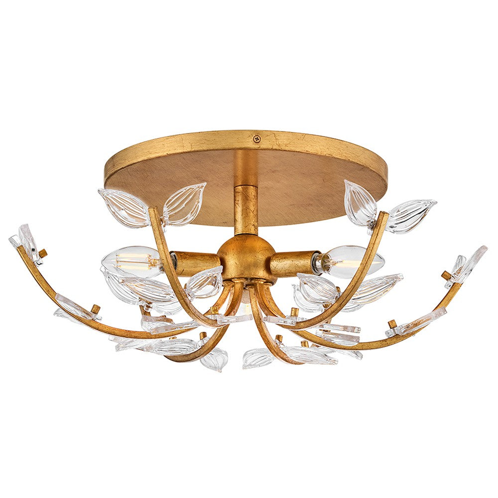 Aliso LED Semi-Flush Mount in Distressed Brass - available from The Lighting Shoppe, trusted by Canadian homeowners