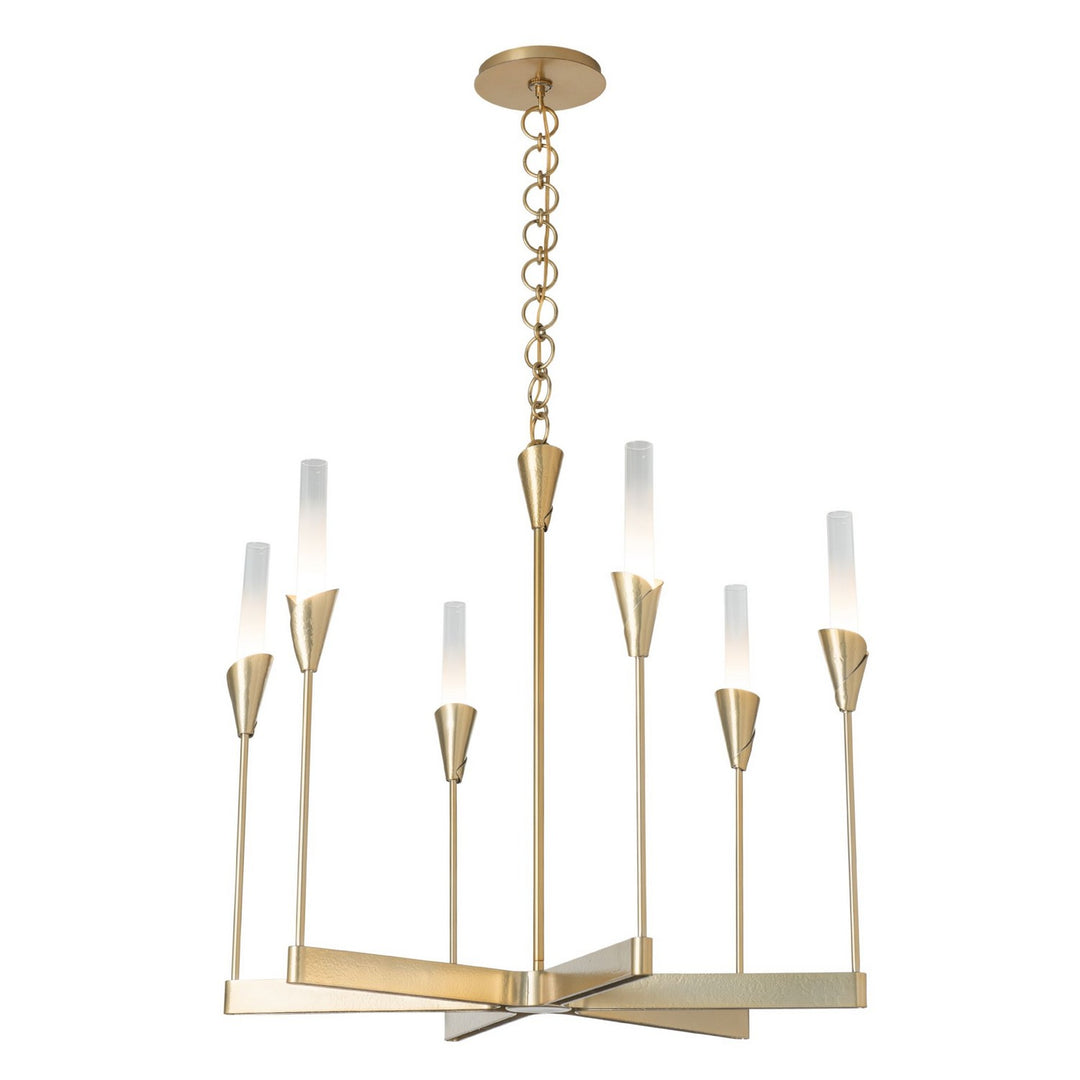 Hubbardton Forge Canada - 101702-SKT-86-WC0821 - Six Light Chandelier - Lilium - Modern Brass