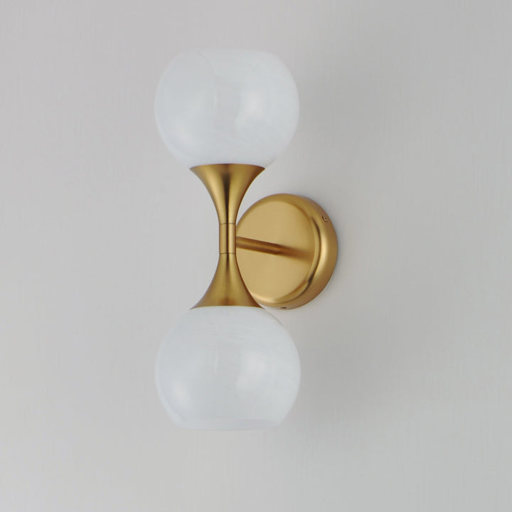 Maxim - 21222MRNAB - Two Light Wall Sconce - Neve - Natural Aged Brass