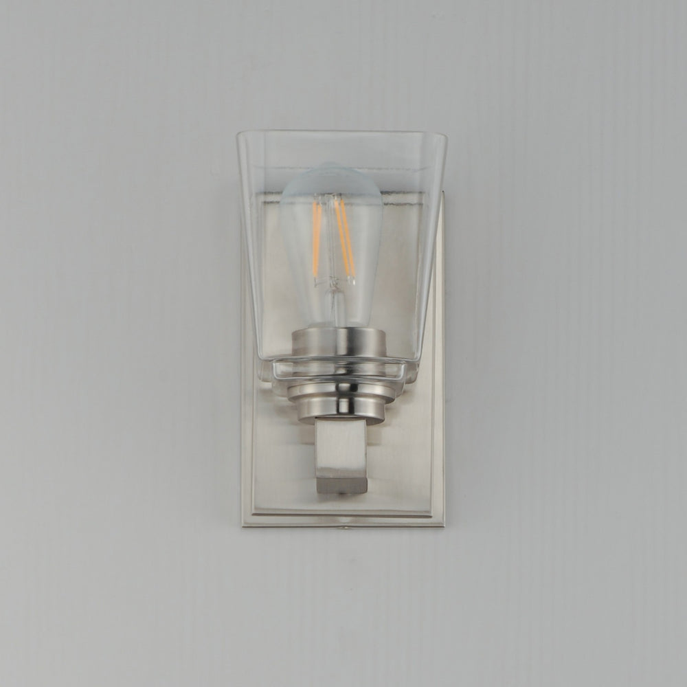 Maxim - 21381CLSN - One Light Wall Sconce - Cubos - Satin Nickel
