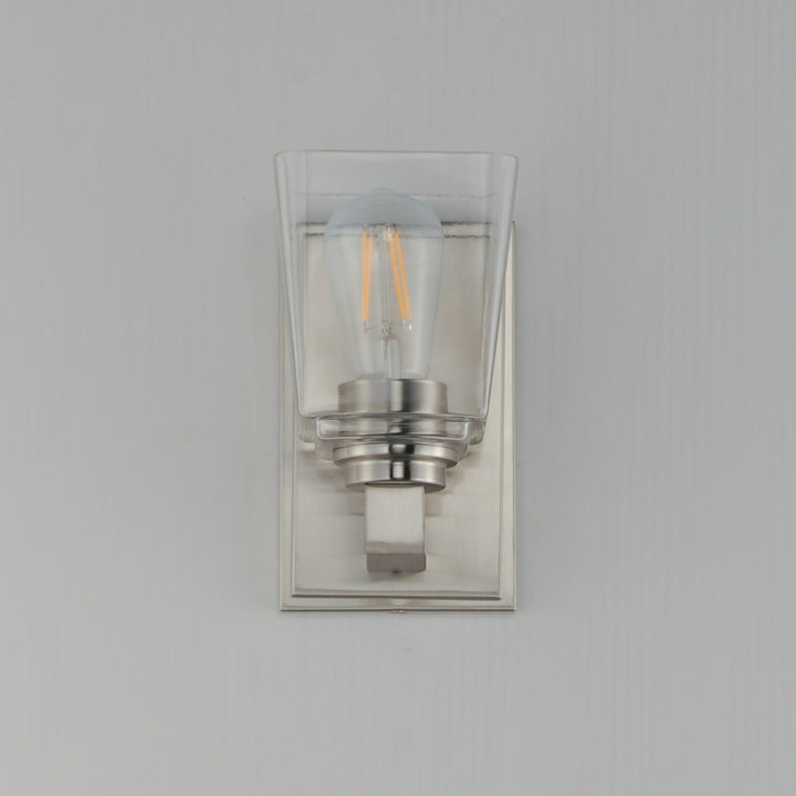 Maxim - 21381CLSN - One Light Wall Sconce - Cubos - Satin Nickel