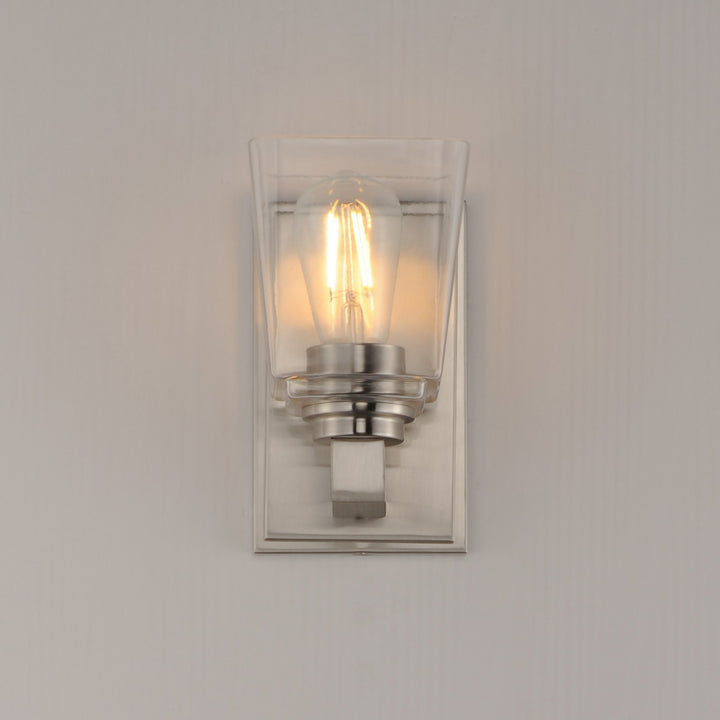 Maxim - 21381CLSN - One Light Wall Sconce - Cubos - Satin Nickel