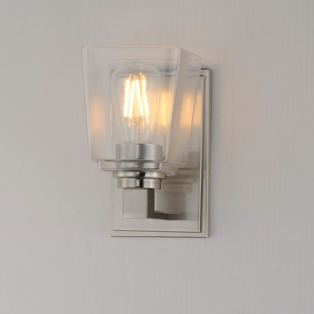 Maxim - 21381CLSN - One Light Wall Sconce - Cubos - Satin Nickel