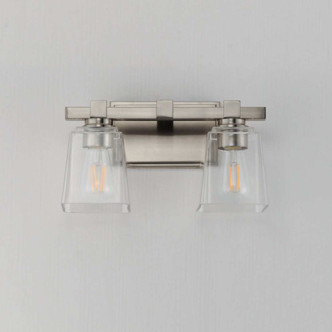 Maxim - 21382CLSN - Two Light Wall Sconce - Cubos - Satin Nickel