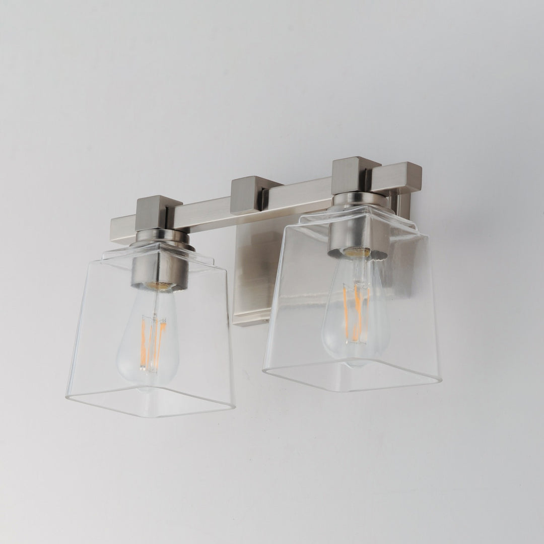 Maxim - 21382CLSN - Two Light Wall Sconce - Cubos - Satin Nickel