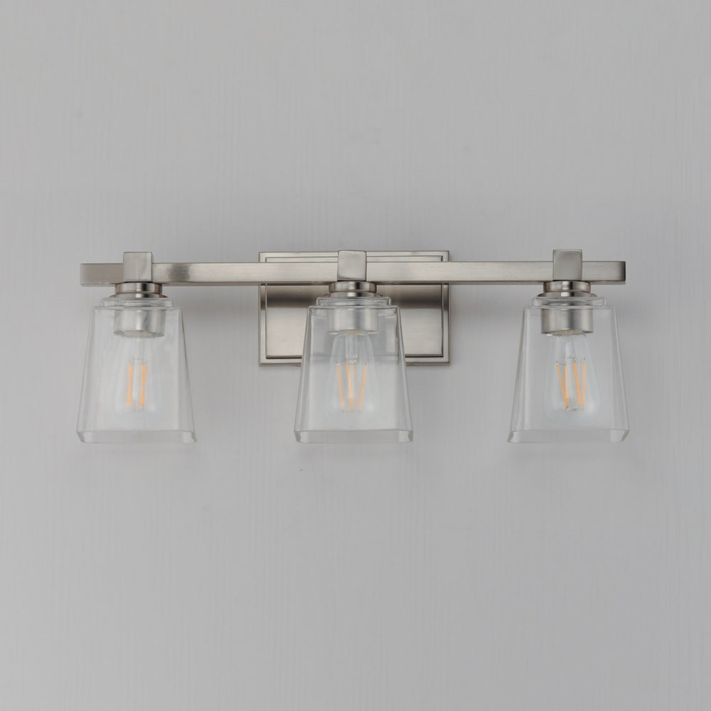 Maxim - 21383CLSN - Three Light Bath Vanity - Cubos - Satin Nickel