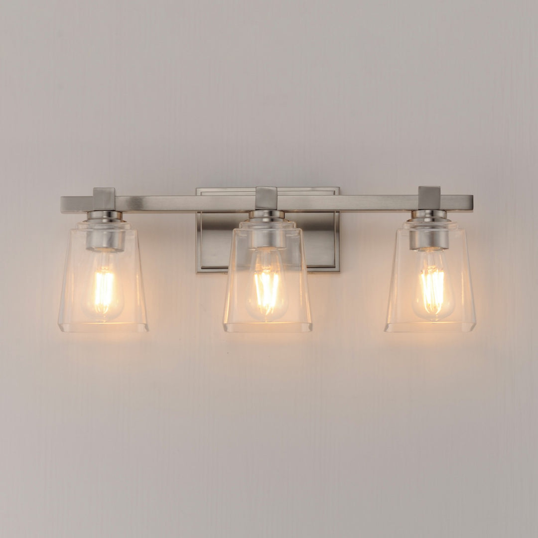Maxim - 21383CLSN - Three Light Bath Vanity - Cubos - Satin Nickel