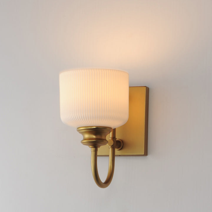 Maxim - 21491WTNAB - One Light Wall Sconce - Bisque - Natural Aged Brass