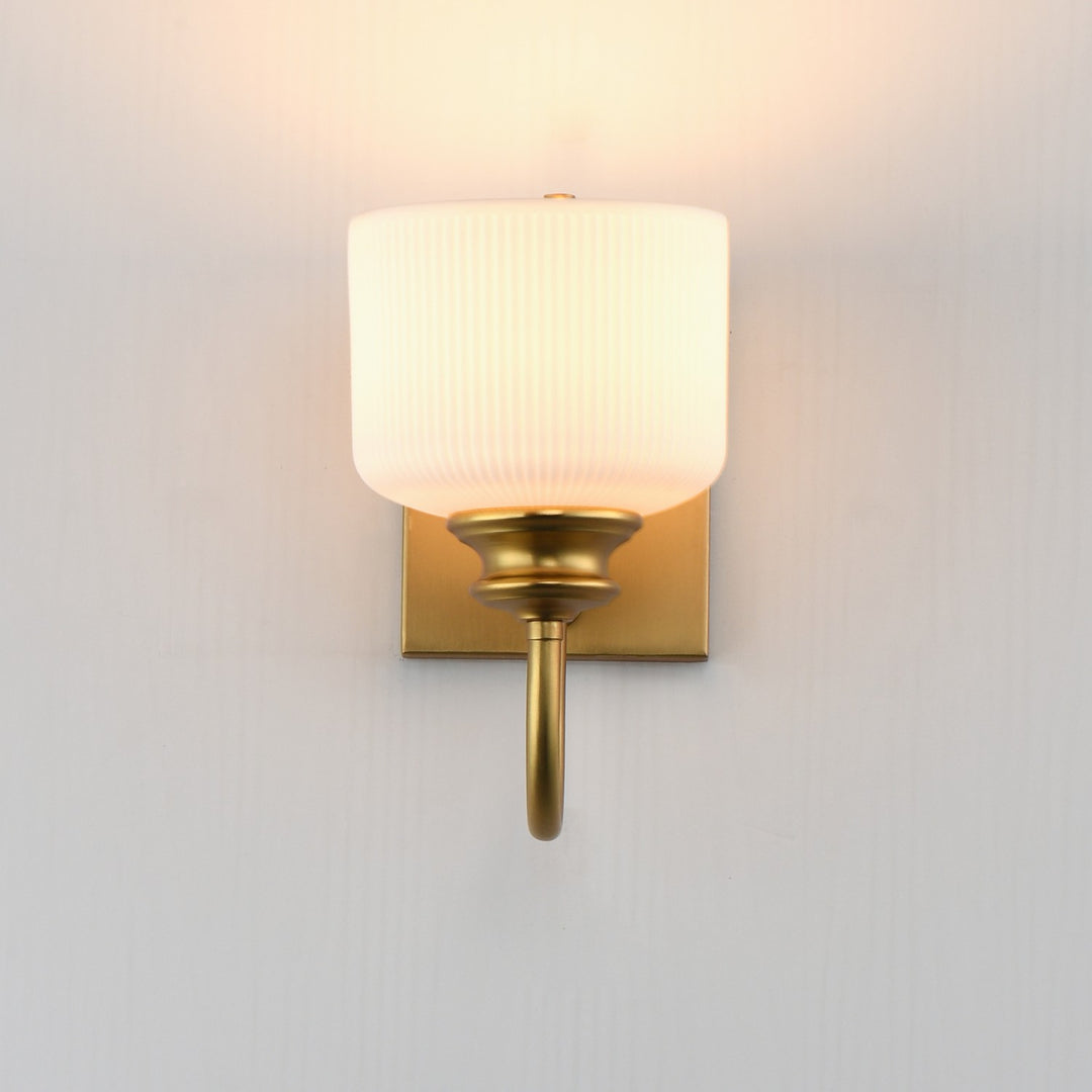 Maxim - 21491WTNAB - One Light Wall Sconce - Bisque - Natural Aged Brass